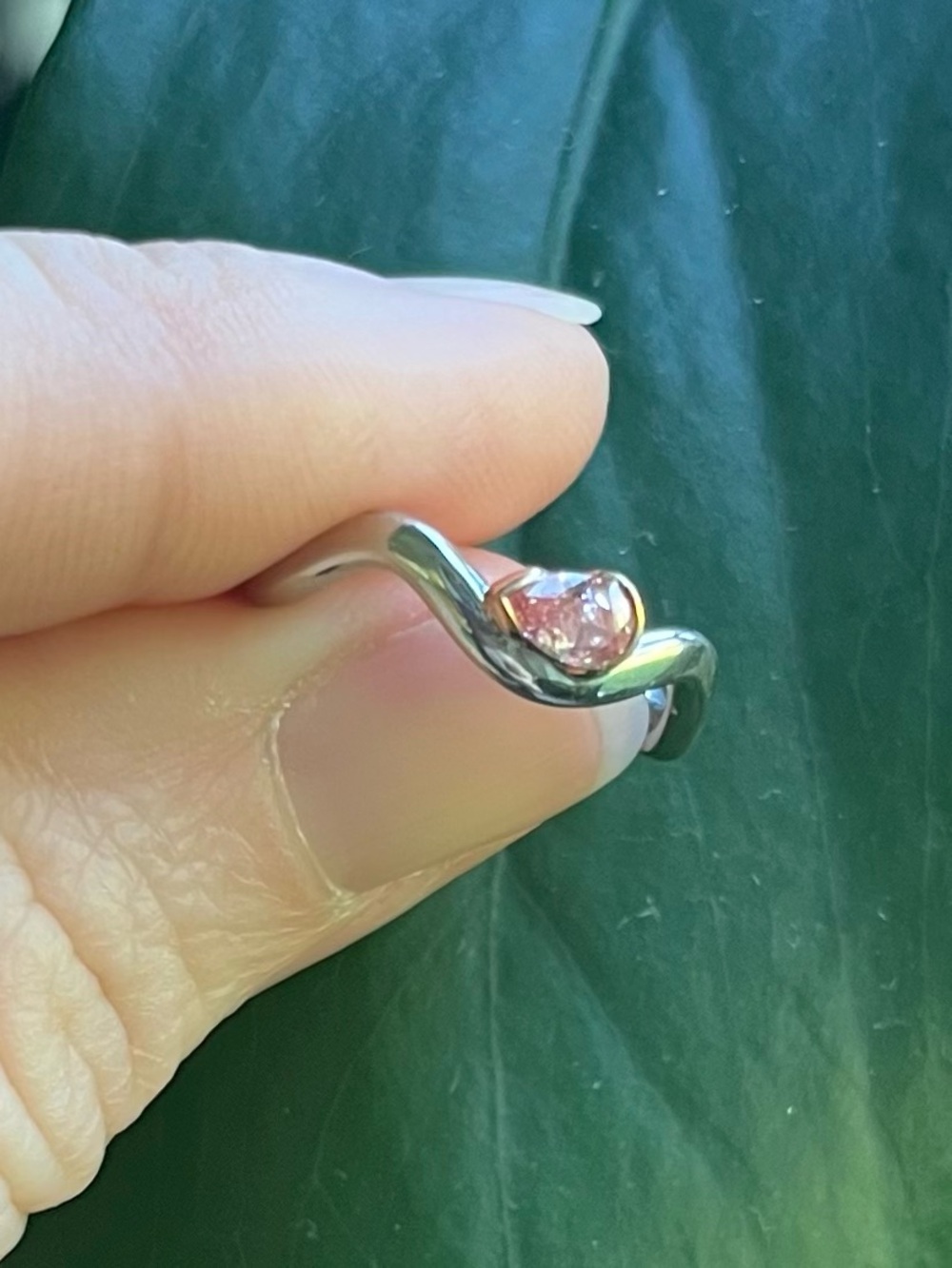 SETTE Coquette Two Toned Pink Pear Pinky Ring Size 4 - Picture 11 of 15
